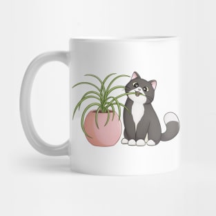 Cat Eating Spider Plant Mug